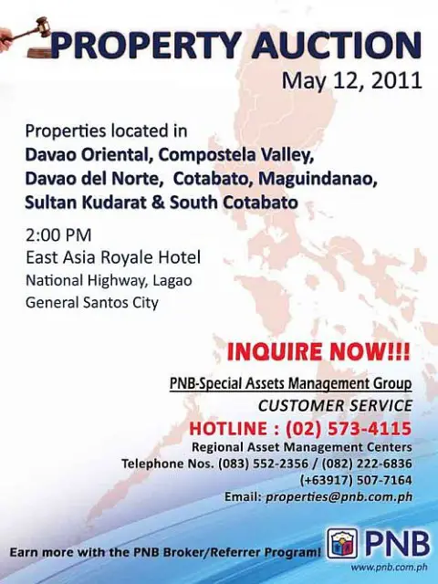 PNB General Santos City foreclosed property auction on May 12, 201