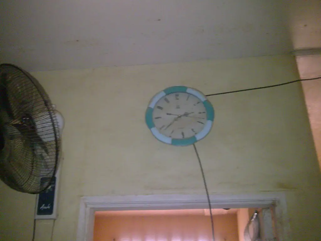 One of our wall clocks that all stopped a little past 2:30am. This one is hangs on the wall 8 feet from the floor.