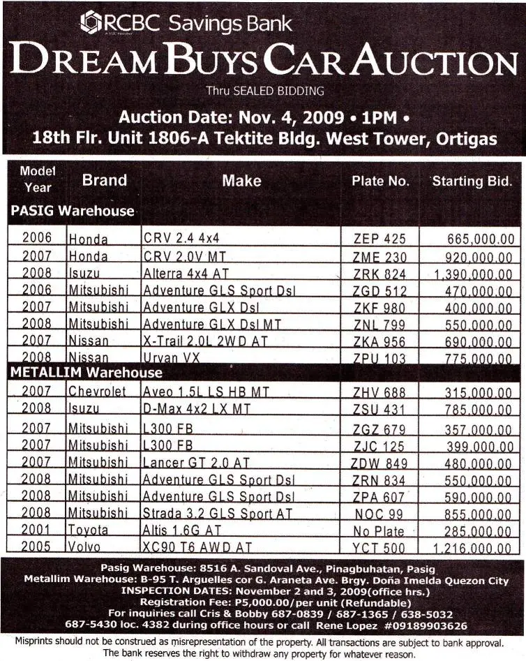 RCBC-Savings-Bank-Dream-Buys-Car-Auction-of-Repossessed-Cars-Nov-4-2009
