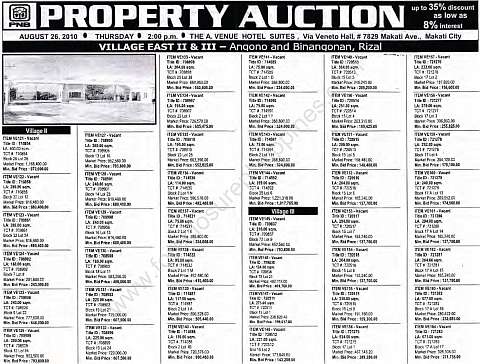 PNB-foreclosed-properties-VILLAGE-EAST-II-III-AUGUST-26-2010-AUCTION