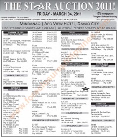 MINDANAO FORECLOSED PROPERTIES STAR AUCTION March 4 2011