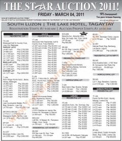 SOUTH LUZON FORECLOSED PROPERTIES STAR AUCTION March 04 2011