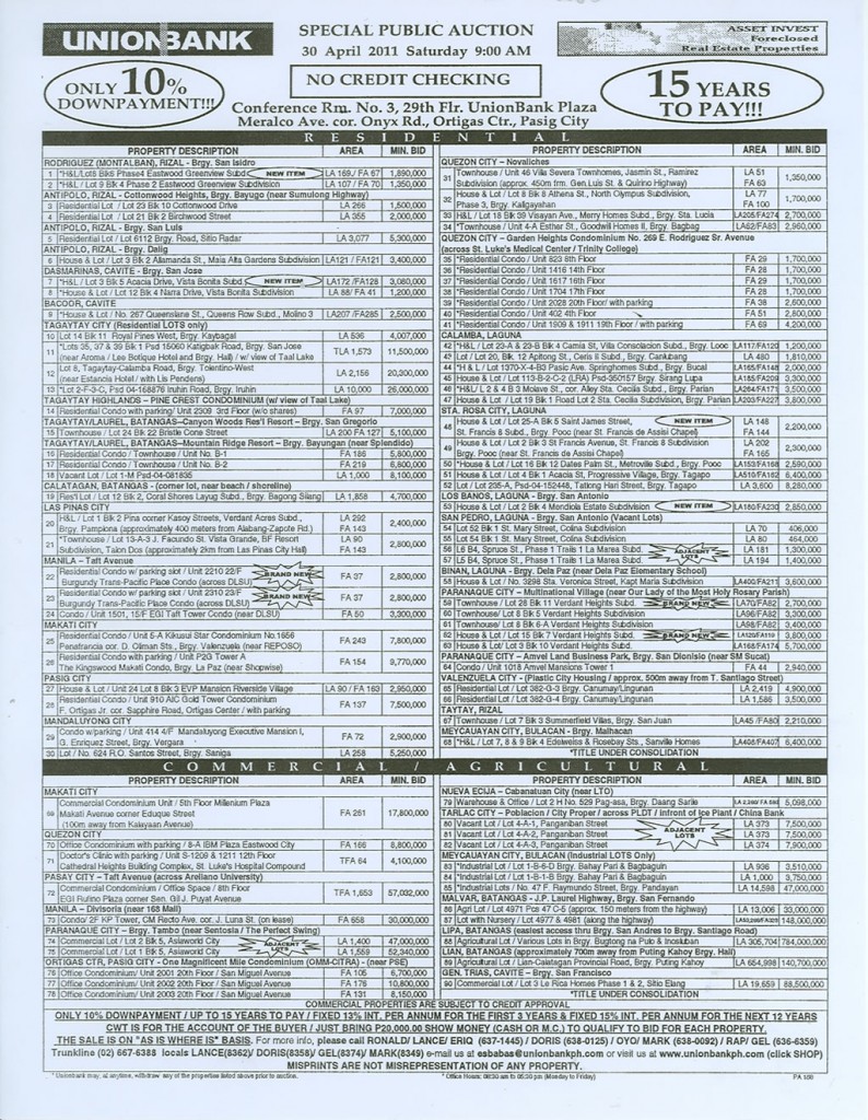 168th-Unionbank-foreclosed-properties-auction-April-30-2011