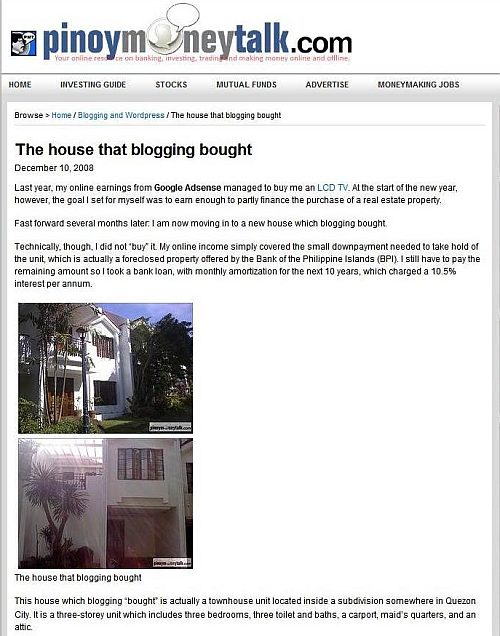 The foreclosed house that blogging bought
