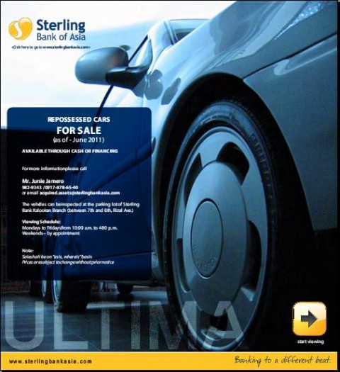 Sterling Bank Repossessed Cars cover