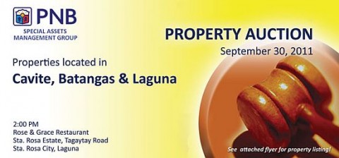 PNB Santa Rosa foreclosed properties auction - September 30, 2011