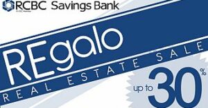 RCBC Savings Bank REgalo real estate sale on november 26 2011