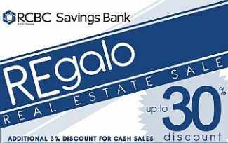 RCBC Savings Bank REgalo real estate sale on november 26 2011