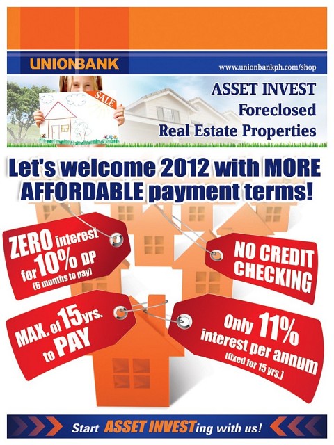 Unionbank's new terms for 2012 - It seems real estate investing just got easier..