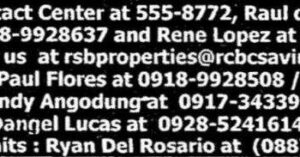 RCBC SAVINGS BANK REPOSSESSED CARS CONTACT DETAILS (click to enlarge)