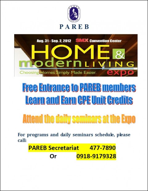 Invitation to the Home and Living Expo 2012 on August 31-September 2, 2012 at the SMX Convention Center, Mall of Asia Complex, Pasay City