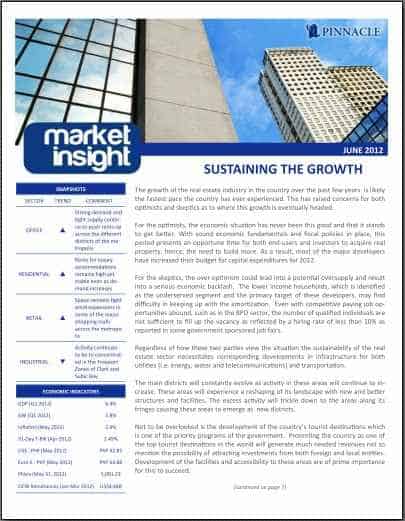 Pinnacle Market Insight June 2012 - Sustaining the Growth - PDF (Click to view/download)