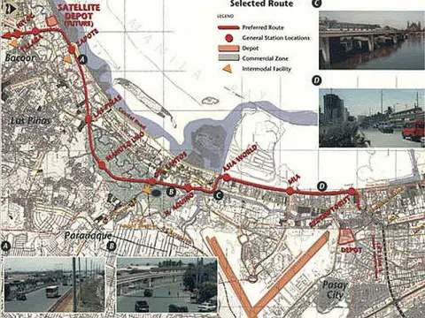 LRT Line 1 Cavite Extension Project map