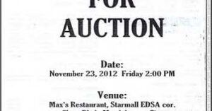 Paragon Finance Corporation properties for auction on November 23, 2012 (with knock-out option)