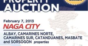 Naga PNB foreclosed properties (at up to 25% discount) auction slated on February 7, 2013