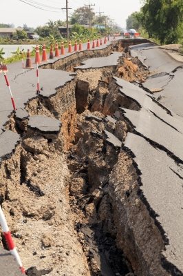 Cracked Asphalt Road