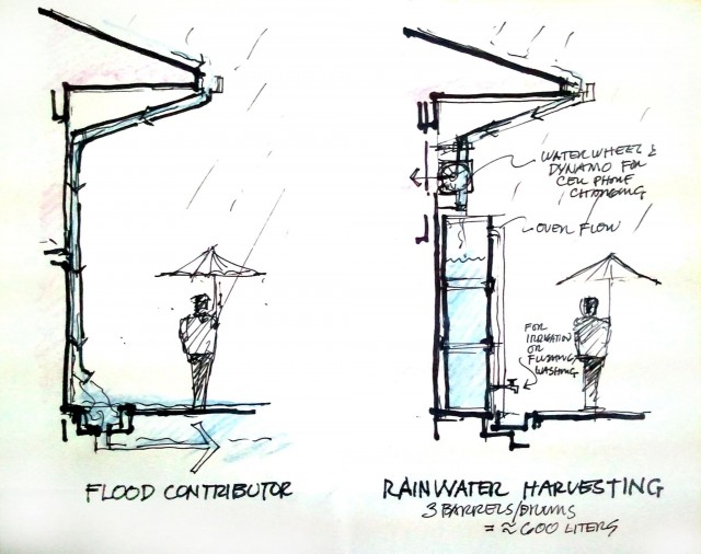 Rainwater Harvesting by Arch. Paulo Alcazaren (from Facebook)