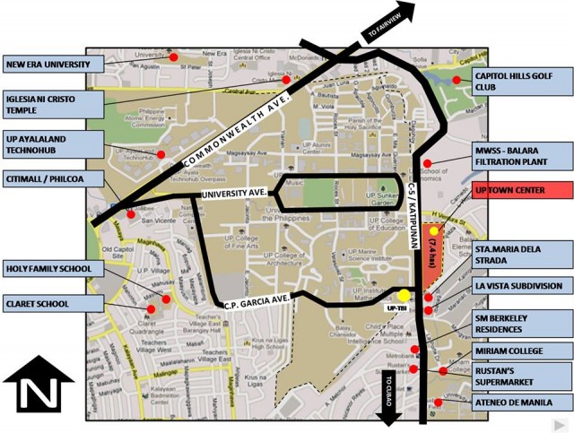 New Development: UP Town Center in Katipunan, Quezon City 1 UP Town Center Ayala Malls Map (from Facebook page)