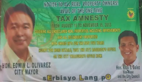 paranaque real property tax amnesty ends november 15 2013