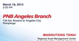 Bidding for PNB Foreclosed Properties in Pampanga and Tarlac slated on March 18, 2015