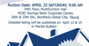 RCBC Savings Bank Foreclosed Properties Dream Buys Auction Slated on April 25, 2015
