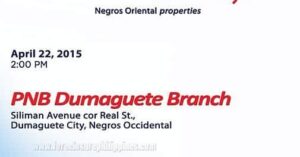 PNB Foreclosed Properties In Negros Oriental For Sealed Bidding On April 22, 2015
