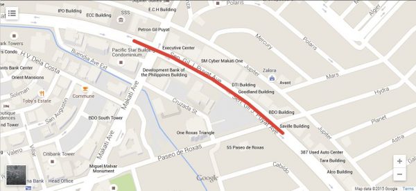 Buendia-Makati Avenue-Paseo de Roxas Underpass Map