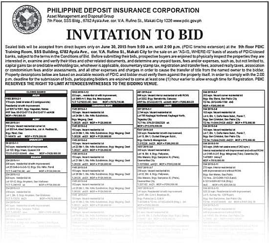 pdic-foreclosed-properties-invitation-to-bid-june-30-2015