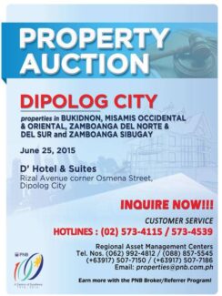 pnb foreclosed properties auction in dipolog city on june 25 2015
