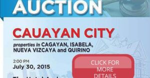 PNB Foreclosed Properties Auction In Cauayan City, Isabela Slated On July 30, 2015