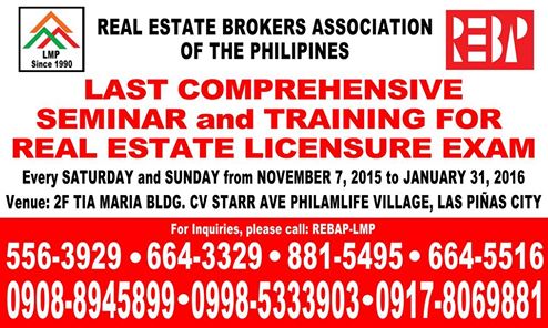 REBAP LMP 2016 Real Estate Brokers' Exam Review