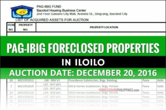 pag ibig foreclosed properties in iloilo december 20 2016 auction