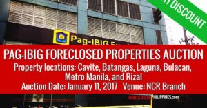458 Pag-IBIG foreclosed properties slated for public auction on January 11, 2017 (Updated with erratum)