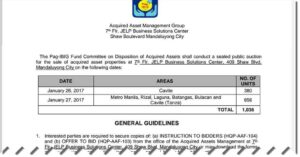 Additional 1,036 Pag-IBIG Foreclosed Properties For Public Auction On January 26-27, 2017