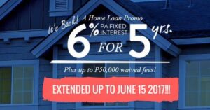 Security Bank's 6 for 5 Home Loan Promo Extended To June 15, 2017