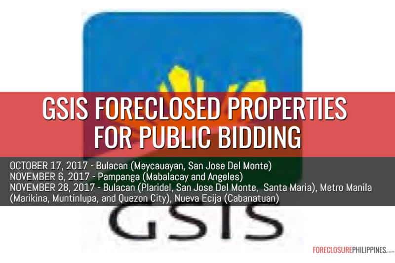 125 GSIS Foreclosed Properties scheduled for sale in 3 public biddings
