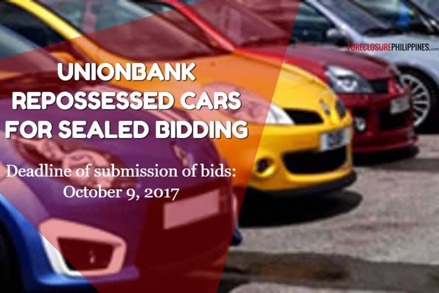 unionbank repossessed cars sealed bidding october 9 2017 1
