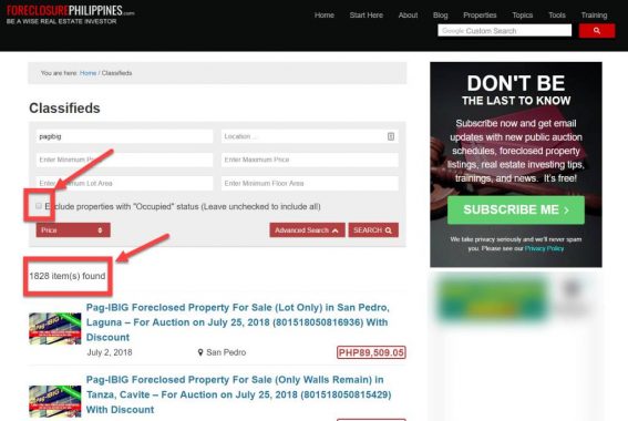 How To Exclude Occupied Foreclosed Properties When Searching Our Foreclosed Real Estate Database 5 how to exclude occupied foreclosed properties step4