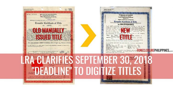 Manually Issued Land Titles Not Yet Digitized By September 30, 2018 To Remain Valid - LRA 1 lra deadline to convert to etitles