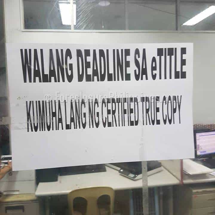 Walang deadline sa eTitle, kumuha lang ng certified true copy