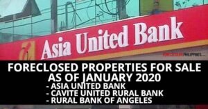 182 Asia United Bank Foreclosed Properties available in January 2020 listings (includes subsidiaries)