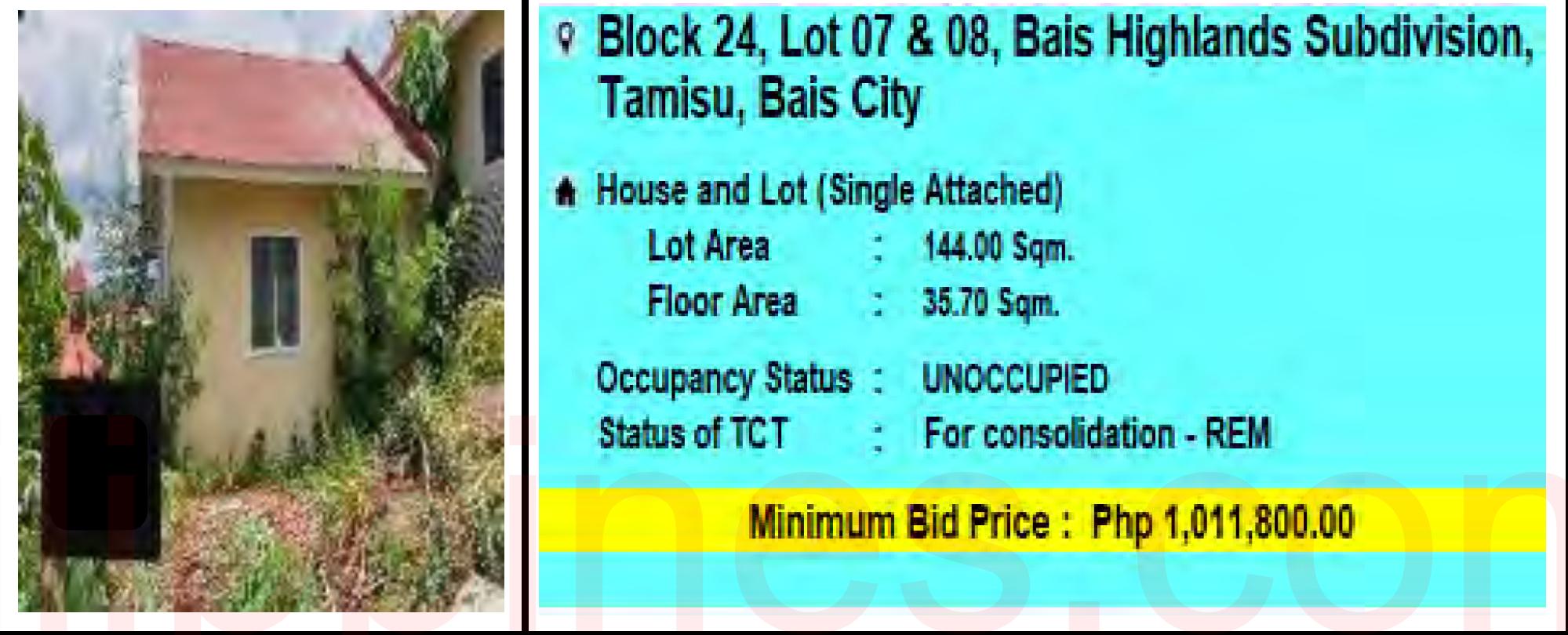 PagIBIG Foreclosed House and Lot (Single Attached) LOT 7 & 8, BLOCK