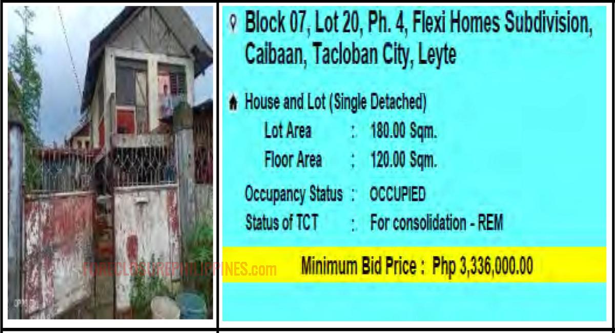 PagIBIG Foreclosed House and Lot (Single Detached) at LOT 20, BLOCK 07