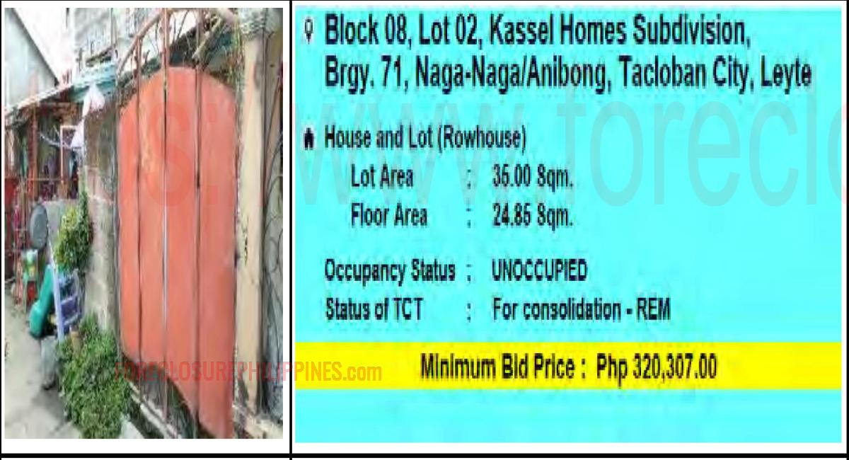 PagIBIG Foreclosed House and Lot (Rowhouse) at LOT 02, BLOCK 08