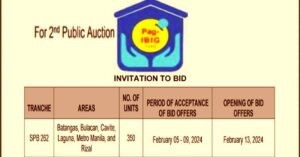 Pag-IBIG NCR Tranche 262 (2nd Auction) February 02-05, 2024 (pdf viewer/ download)