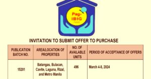 Pag-IBIG NCR Negotiated Sale Batch 15201 on March 04-08, 2024 (pdf viewer/download)