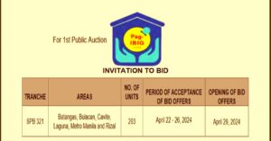 Pag-IBIG NCR Tranche 321 (1st Auction) April 22-26, 2024 (pdf viewer/ download)