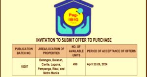 Pag-IBIG NCR Negotiated Sale Batch 15207 on April 22-26, 2024 (pdf viewer/download)