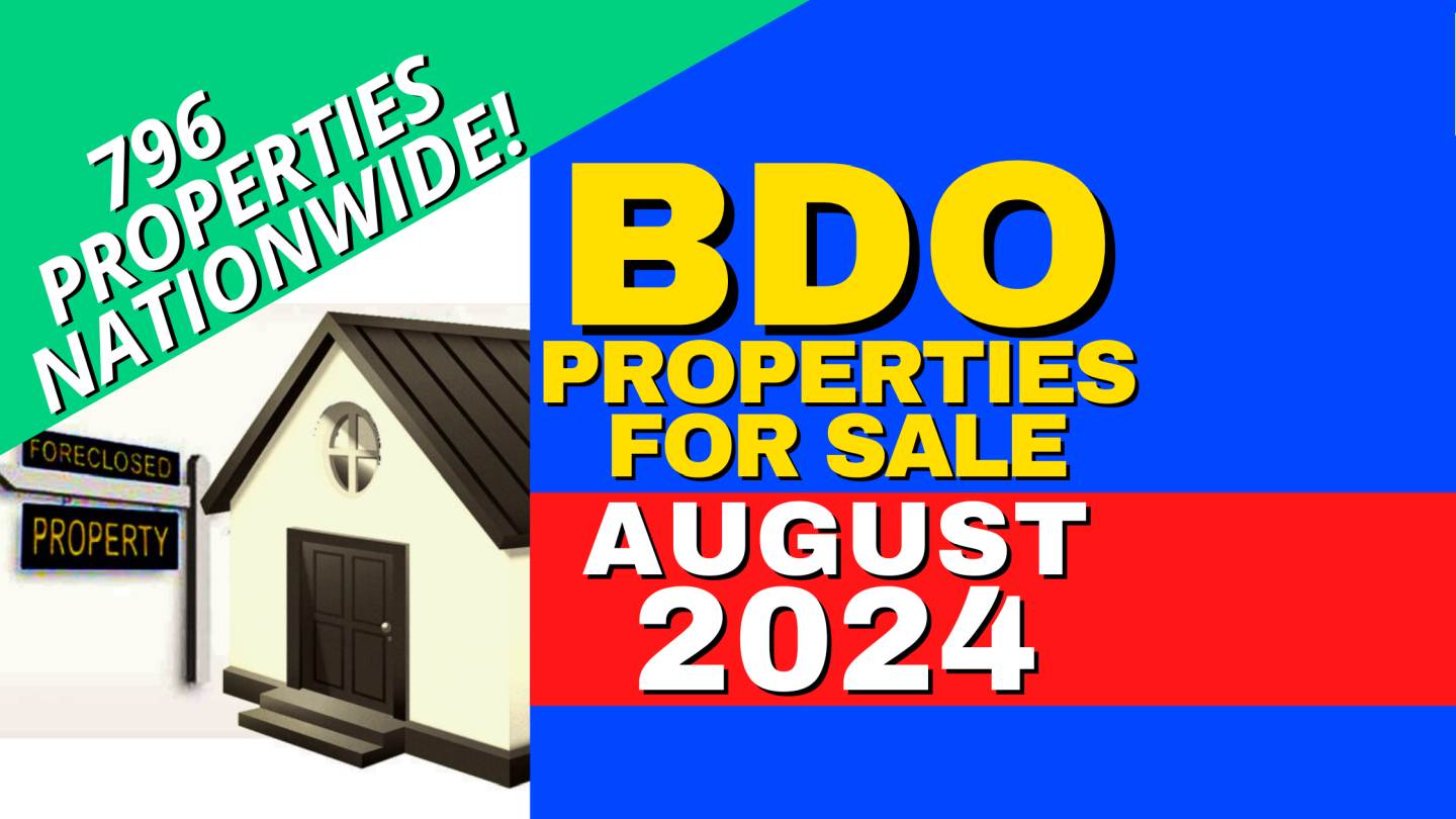 796 BDO Foreclosed Properties in August 2024 List (Negotiated Sale