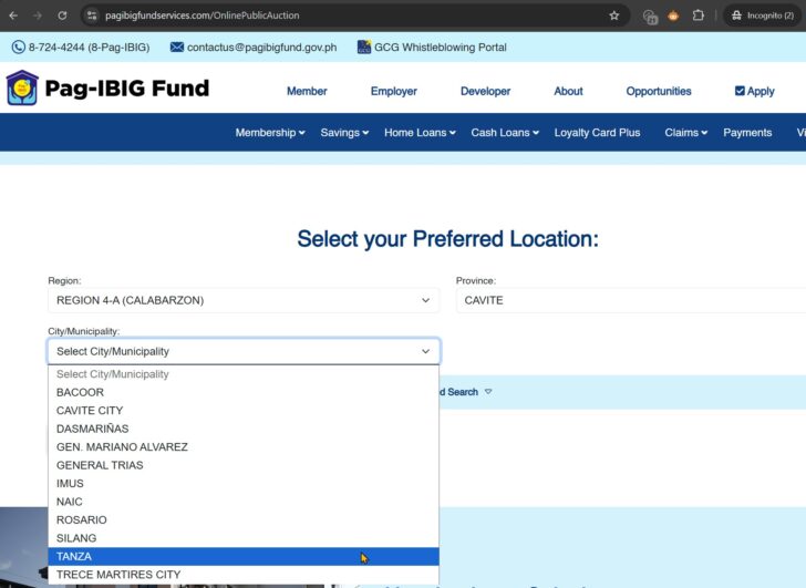 pag ibig website choose city third as of august 1 2025